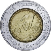 500 Lire - Ioannes Pavlvs II, Vatican City, 1999 reverse image