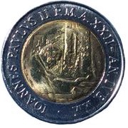 500 Lire - Ioannes Paulus II Pilgrimage to Holy Land obverse image