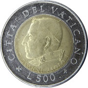 500 Lire - Ioannes Paulus II John Paul I, Vatican City, 2001 reverse image