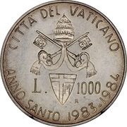 1000 Lire - Ioannes Paulus II Holy Year reverse image