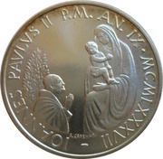 1000 Lire - Ioannes Paulus II Marian Year obverse image