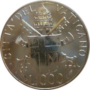 1000 Lire - Ioannes Paulus II Sollecitudo Rei Socialis, Vatican City, 1988 reverse image