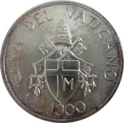 1000 Lire - Ioannes Paulus II Christifideles Laici Exhortation reverse image