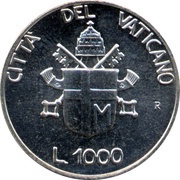 1000 Lire - Ioannes Paulus II The Christianity and New Europe obverse image