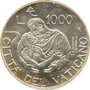 1000 Lire - Ioannes Paulus II The Prodigal Son reverse image