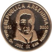 5 Pesos Death of General San Martin obverse image