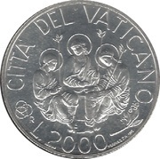 2000 Lire - Ioannes Paulus II Holy Year, Vatican City, 2000 reverse image