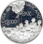 2000 Lire - Ioannes Paulus II Peace, Vatican City, 2001 reverse image