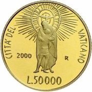 50 000 Lire - John Paul II The lost son obverse image