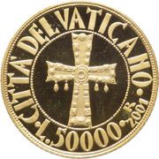 50 000 Lire - John Paul II Crux Vaticana reverse image