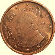 1 Euro Cent - Franciscus obverse image