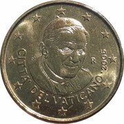 10 Euro Cents - Benedictus XVI 1st map obverse image