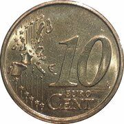 10 Euro Cents - Benedictus XVI 1st map reverse image