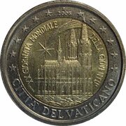 2 Euros - Benedictus XVI 20th World Youth Day obverse image