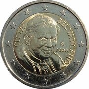 2 Euros - Benedictus XVI 1st map obverse image