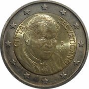 2 Euros - Benedictus XVI 2nd map obverse image
