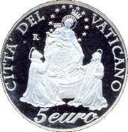 5 Euros - Ioannes Pavlvs II Year of the Rosary, Vatican City, 2003 reverse image