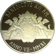 5 Euros - Benedictus XVI Beatification of Pope John Paul II obverse image