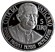 5 Euros - Benedictus XVI Centenary of the birth of Pope John Paul I, Vatican City, 2012 reverse image