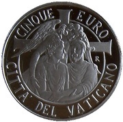 5 Euros - Franciscus XLVII World Day of Peace, Vatican City, 2014 reverse image