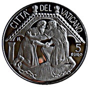 5 Euros - Franciscus XLVIII World Day of Peace, Vatican City, 2015 reverse image