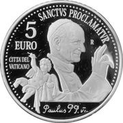5 Euros - Franciscus Paul VI, Vatican City, 2018 reverse image