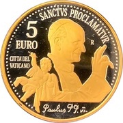 5 Euros - Franciscus Paul VI, Vatican City, 2018 reverse image