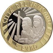 5 Euros - Franciscus 34th World Youth Day - Panama, Vatican City, 2019 reverse image