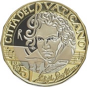 5 Euros - Franciscus Ludwig van Beethoven, Vatican City, 2020 reverse image