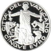 5 Euros - Franciscus World Day of Migrant, Vatican City, 2020 reverse image