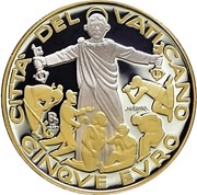 5 Euros - Franciscus World Day of Migrant, Vatican City, 2020 reverse image