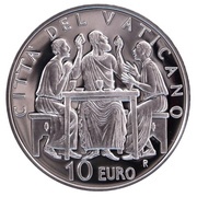 10 Euros - Benedictus XVI Year of the Eucharist, Vatican City, 2005 reverse image