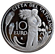 10 Euro - Franciscus 50th World Day of Prayer for Vocations, Vatican City, 2013 reverse image