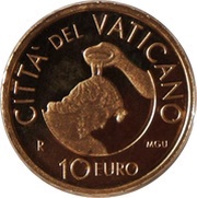 10 Euros Baptism, Vatican City, 2014 reverse image