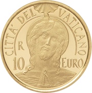 10 Euros - Franciscus Baptism, Vatican City, 2017 reverse image