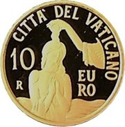 10 Euros - Franciscus Baptism, Vatican City, 2018 reverse image