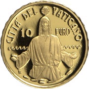 10 Euros - Franciscus Baptism, Vatican City, 2019 reverse image