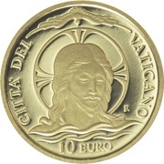 10 Euros - Franciscus Baptism, Vatican City, 2020 reverse image