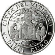 10 Euros - Pope Francis Universitas Catholica Sacri Cordis Jesu, Vatican City, 2021 reverse image