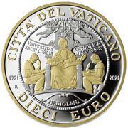 10 Euros - Pope Francis Universitas Catholica Sacri Cordis Jesu, Vatican City, 2021 reverse image