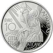 10 Euros - Franciscus Apostle Saint Andrew, Vatican City, 2022 reverse image