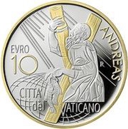 10 Euros - Franciscus Apostle Saint Andrew, Vatican City, 2022 reverse image
