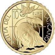 10 Euros - Franciscus Baptism, Vatican City, 2022 reverse image