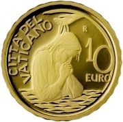 10 Euros - Franciscus Baptism, Vatican City, 2023 reverse image