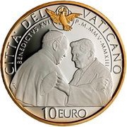 10 Euro – Franciscus Pope Benedict XVI., Vatican City, 2023 reverse image