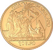 20 Euros - Ioannes Paulus II Birth of Moses, Vatican City, 2003 reverse image