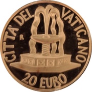20 Euros Baptism, Vatican City, 2005 reverse image
