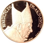 20 Euro - Benedictus XVI Masterpieces of Sculpture - Torso of Belvedere - The Pieta by Michelangelo, Vatican City, 2008 reverse image