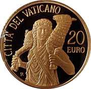 20 Euros - Benedictus XVI Masterpieces of Sculpture - The Good Shepherd - Laocoon group obverse image