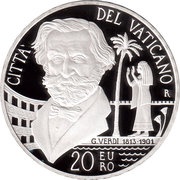 20 Euros - Benedictus XVI Giuseppe Verdi, Vatican City, 2013 reverse image